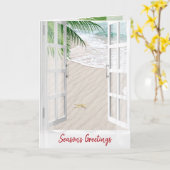 Seizoensvenster met groeten kaart (Gele Bloem)