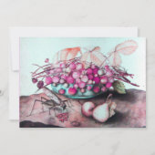 SEIZOENSVRUCHTEN / AARDBEIEN, PEREN Fuchsia roze Aankondiging (Voorkant)