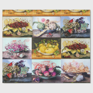 SEIZOENSVRUCHTEN, CITROENEN, KERSEN, DRUIVEN, PERZ CADEAUPAPIER