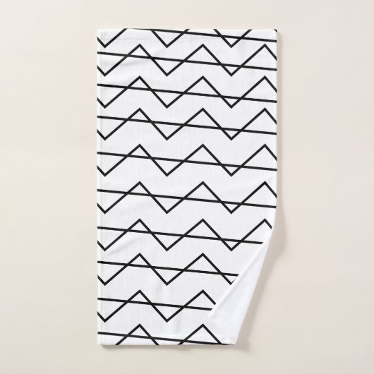 Seizoenszwart en wit Chevron Stripe Bad Handdoek (Handdoek)