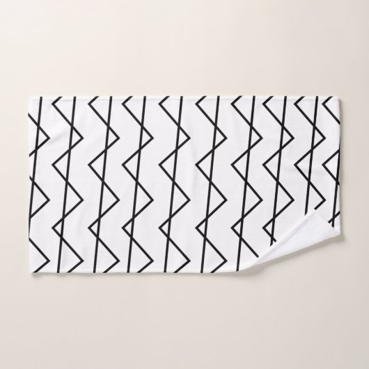 Seizoenszwart en wit Chevron Stripe Bad Handdoek (Handdoek)