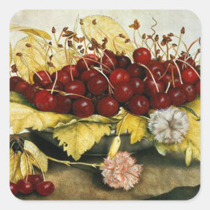 SEIZOENVERKERINGEN EN KARNATIES IN DE SEIZOENSZEE  VIERKANTE STICKER