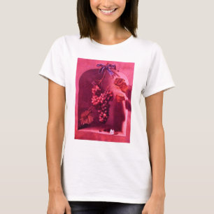 SEIZOENVRUCHTEN/HANGED GRAPES EN BUTTERFLY Pink T-shirt