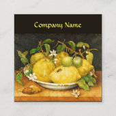 SEIZOENVRUCHTEN, LEMONS EN WITTE STROMEN Geel Vierkante Visitekaartje (Achterkant)