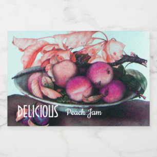 SEIZOENVRUCHTEN / Peach Jam PReserves Voedselcontainer Etiket