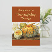 SEIZOENVRUCHTEN/PUMPKINES Thanksgiving Dinner Kaart (Staand voorkant)