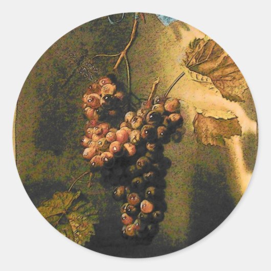 SEIZOENVRUCHTEN - VRUCHTIGHEID BEHANDELD GRAPES Ru Ronde Sticker (Voorkant)