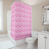 Sekells - Fuchsia roze en wit Douchegordijn (In situ)