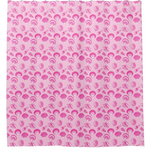 Sekells - Fuchsia roze en wit Douchegordijn (Voorkant)