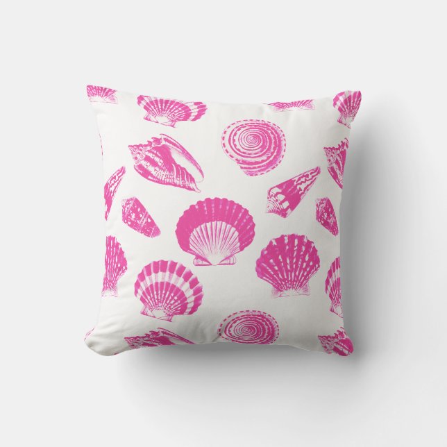 Sekells - Fuchsia roze en wit Kussen (Voorkant)