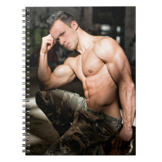 Seks Guy Shirtloos Militair Spier Man Camo Broek Notitieboek