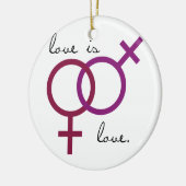 Seks liefde is liefde (vrouwen) keramisch ornament (Links)