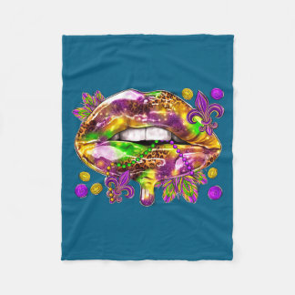Seksieverouwen Lippen Mardi Gras Carnaval Vet Fleece Deken