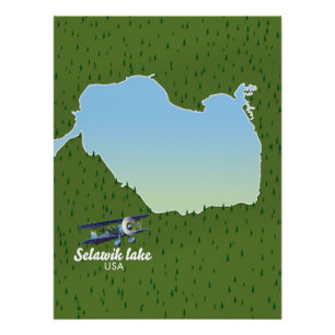 Selawik meer Alaska kaart Perfect Poster