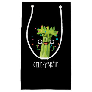 Selderij Funny Veggie Celery Pun Dark BG Klein Cadeauzakje
