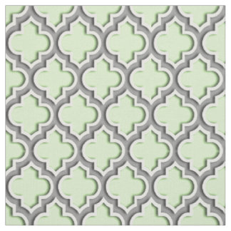 Selderij Groen, Donkergrijs Marokkaans Quatrefoil Stof