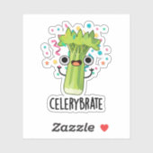 Selderijbont Funny Veggie Celery Pun Sticker (Vel)