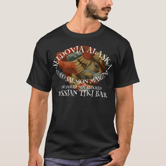 SELDOVIA ALASKA COHO SALMON MARTINI T-SHIRT (Voorkant)