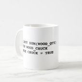SELECTEER SUM (WOOD_QTY) UIT WOOD_CHUCKWHERE CHUCK KOFFIEMOK (Voorkant links)