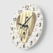 Sélecteur de Musique Doré – Horloge Clé de Sol (Angle)