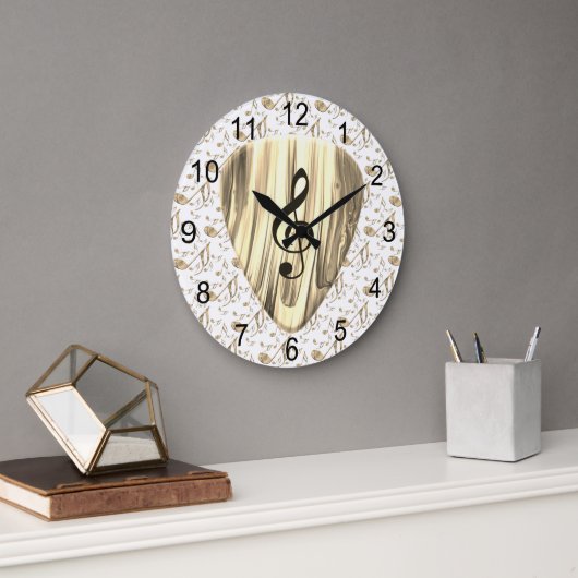 Sélecteur de Musique Doré – Horloge Clé de Sol (Bureau)