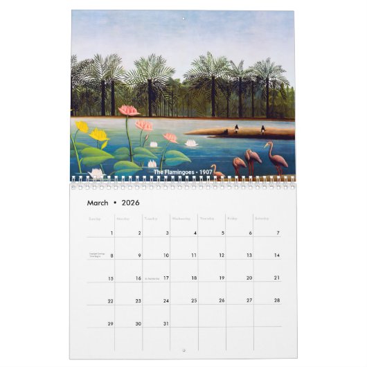 Selectie van Meesterwerken van Henri Rousseau Kalender (Mar 2026)