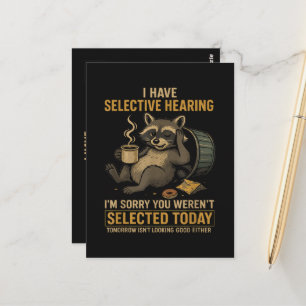 Selectief Gehoor Grappige Wasbeer Koffie Briefkaart