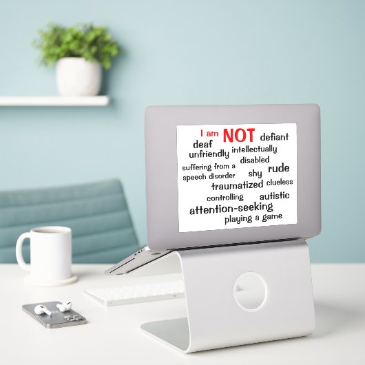 Selectief mutisme dat ik NIET ben Sticker (Laptop op bureau)