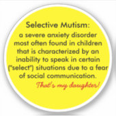 Selectief Mutisme Definitie Ondersteuners Sticker (Voorkant)