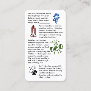 Selectief mutisme haal het Visitekaartje van een m