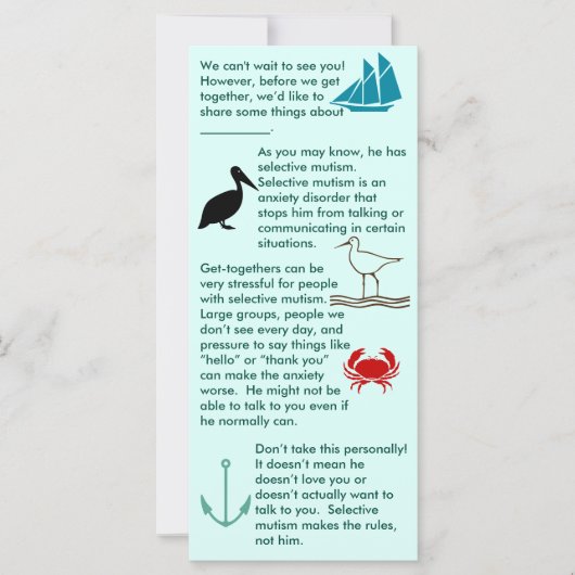 Selectief mutisme krijgt een chipkaart (Voorkant)