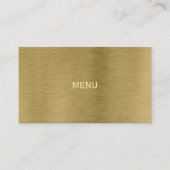 Selectiekaart Faux Gold Metal Texture Menu Visitekaartje (Voorkant)