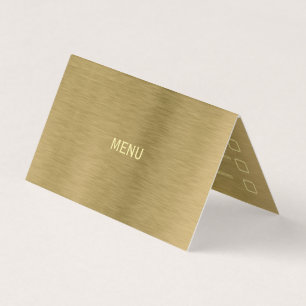 Selectiekaart Faux Gold Metal Texture Menu Visitekaartjes