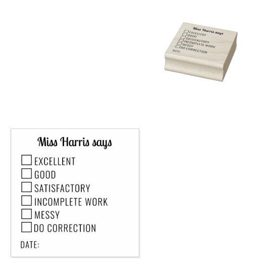 Selectievakjes Classroom Teacher Review Rubberstempel (Gestempeld)