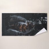 SELECTIEVE FOCUS VAN SILVER TABBY CAT BADHANDDOEK (Badhanddoek)