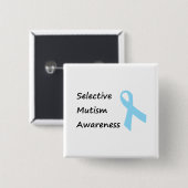 Selectieve Mutisme Awareness Vierkante Button 5,1 Cm (Voorkant /achterkant)