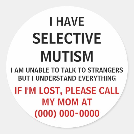 Selectieve Mutisme Lost Sticker (Voorkant)