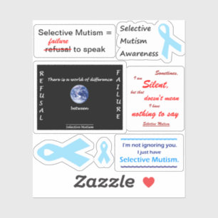 Selectieve Mutisme set 1 vinylsticker op maat gesn Sticker