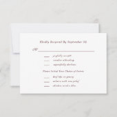Sélection de menu de mariage chic en script rouge  (Devant)
