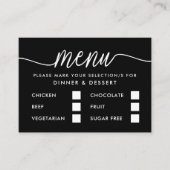 Sélection de menu simple noir et blanc moderne (Devant)