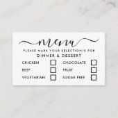 Sélection de menu simple noir et blanc moderne (Devant)