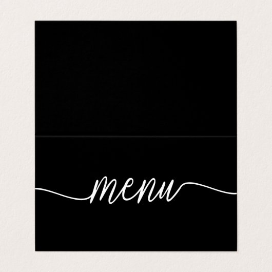 Sélection de menu simple noir et blanc moderne (Extérieur déplié)