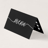 Sélection de menu simple noir et blanc moderne