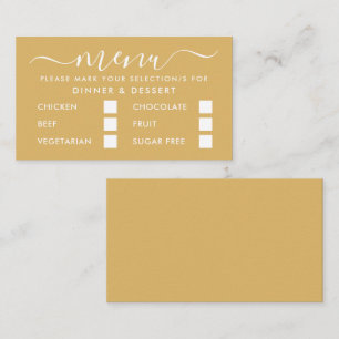 Sélection de menu simple or et blanc moderne