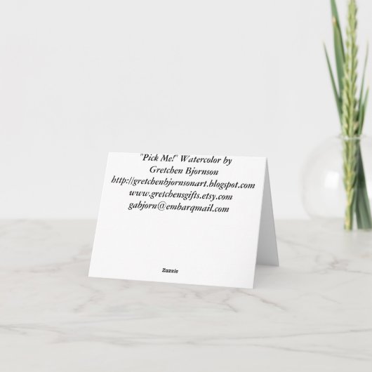 Sélectionnez-moi ! Carte de note (Dos)