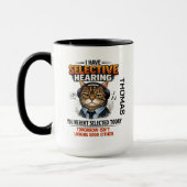 Selective Hearing Cat Mug | Funny Coworker (Gauche)