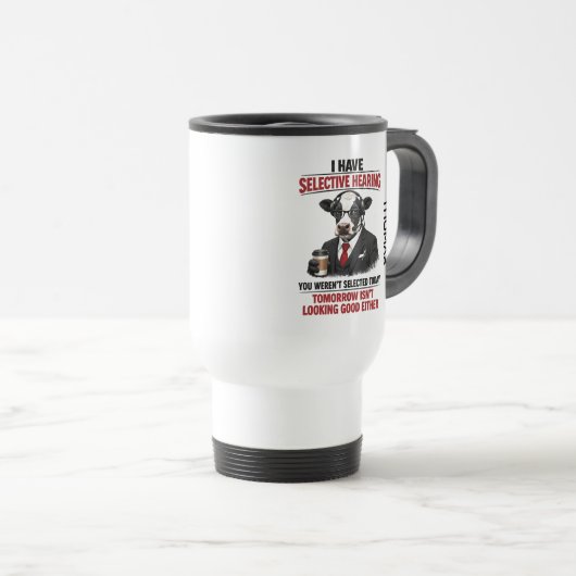 Selective Hearing cow Mug | Funny Coworker (Devant droit)