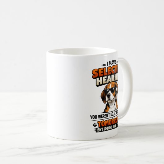 Selective Hearing dog Mug | Funny Coworker (Devant droit)