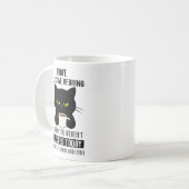 Selective Hearing – Grumpy Black Cat Coffee Humor Koffiemok (Voorkant links)