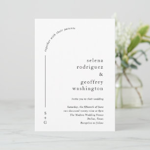 Selena minimalistische boog moderne bruiloft kaart